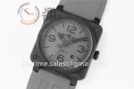 Bell & Ross BR 03  Instruments 1:1 Best Edition Ceramic Case Rubber Strap Miyota 9015