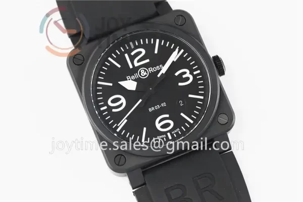 Bell & Ross BR 03  Instruments 1:1 Best Edition Ceramic Case Rubber Strap Miyota 9015