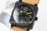 Bell & Ross BR 03  Instruments 1:1 Best Edition Ceramic Case Leather Strap Miyota 9015