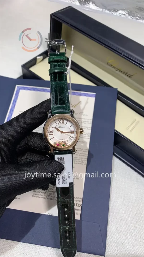 Chopard Happy Sports NRF 1:1 Best Edition 36mm RG Bezel Alligator Leather Strap A2892