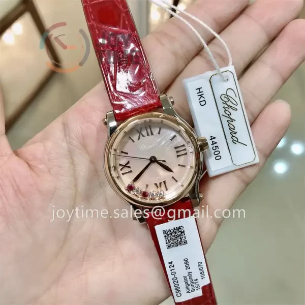 Chopard Happy Sports NRF 1:1 Best Edition 30mm RG Bezell Alligator Leather Strap A2892