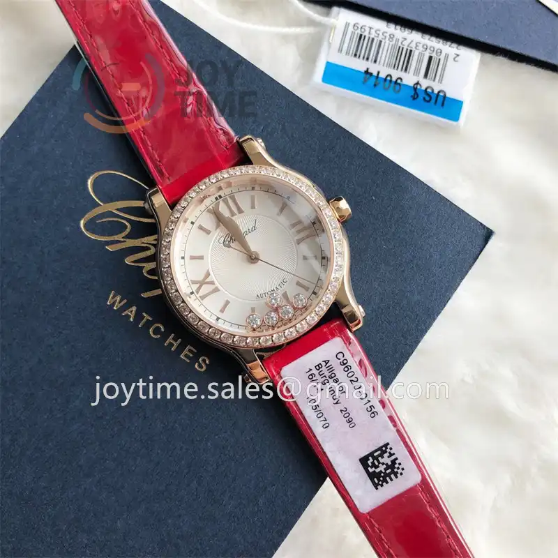 Chopard Happy Sports NRF 1:1 Best Edition 33mm Diamond Bezel Alligator Leather Strap A2892