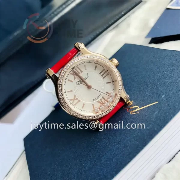 Chopard Happy Sports NRF 1:1 Best Edition 33mm Diamond Bezel Alligator Leather Strap A2892