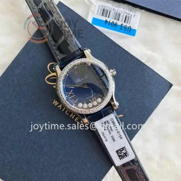 Chopard Happy Sports NRF 1:1 Best Edition 33mm Diamond Bezel Alligator Leather Strap A2892