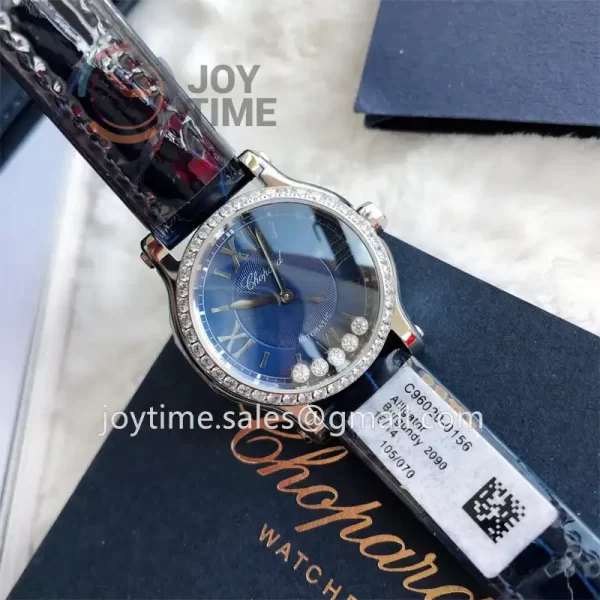 Chopard Happy Sports NRF 1:1 Best Edition 33mm Diamond Bezel Alligator Leather Strap A2892