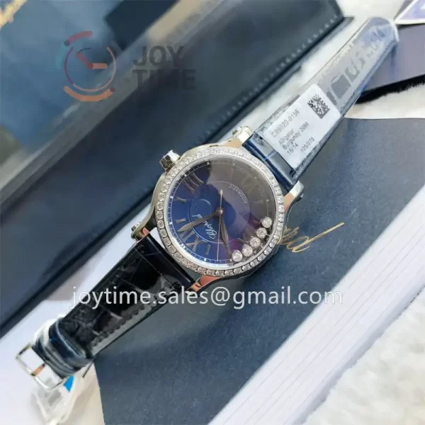 Chopard Happy Sports NRF 1:1 Best Edition 33mm Diamond Bezel Alligator Leather Strap A2892