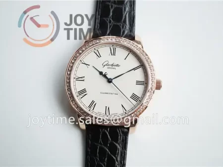 Glashütte Original Senator Excellence GF 1:1 Best Edition RG Diamond Bezel Leather Strap A2824