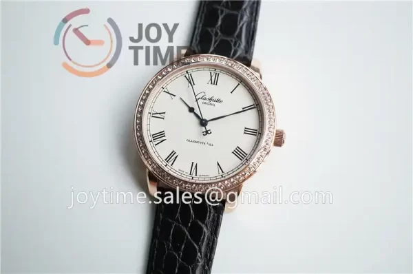 Glashütte Original Senator Excellence GF 1:1 Best Edition RG Diamond Bezel Leather Strap A2824