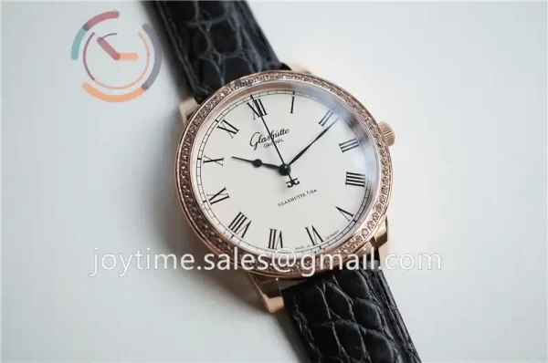 Glashütte Original Senator Excellence GF 1:1 Best Edition RG Diamond Bezel Leather Strap A2824