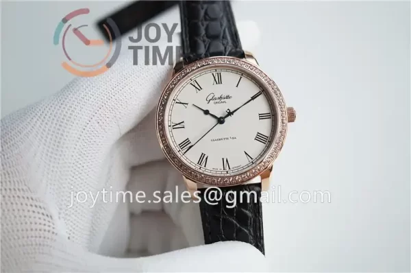 Glashütte Original Senator Excellence GF 1:1 Best Edition RG Diamond Bezel Leather Strap A2824