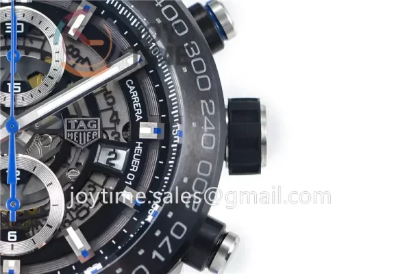 Tag Heuer Calibre Heuer 01 Chrono XF 1:1 Best Edition SS/PVD  Rubber Strap A1887