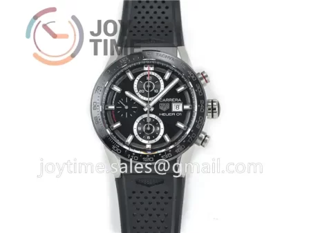 Tag Heuer Calibre Heuer 01 Chrono XF 1:1 Best Edition SS Case Ceramic Bezel Rubber Strap A1887