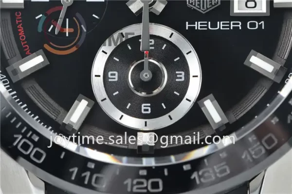 Tag Heuer Calibre Heuer 01 Chrono XF 1:1 Best Edition SS Case Ceramic Bezel Rubber Strap A1887