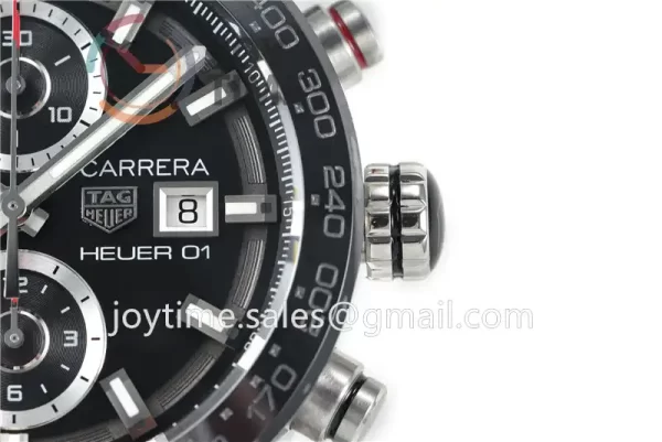 Tag Heuer Calibre Heuer 01 Chrono XF 1:1 Best Edition SS Case Ceramic Bezel Rubber Strap A1887