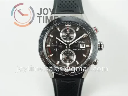 Tag Heuer Calibre Heuer 01 Chrono XF 1:1 Best Edition SS Case Ceramic Bezel Rubber Strap A1887