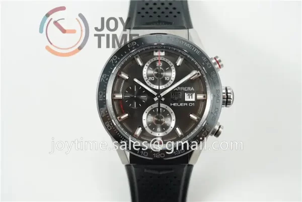 Tag Heuer Calibre Heuer 01 Chrono XF 1:1 Best Edition SS Case Ceramic Bezel Rubber Strap A1887