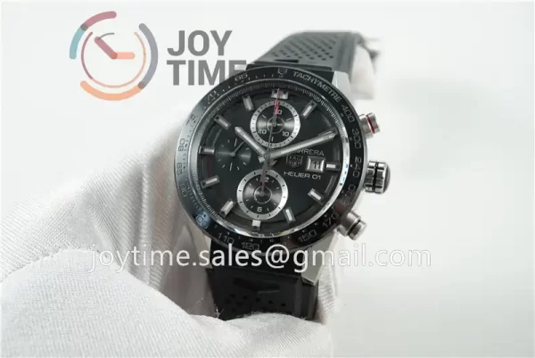 Tag Heuer Calibre Heuer 01 Chrono XF 1:1 Best Edition SS Case Ceramic Bezel Rubber Strap A1887