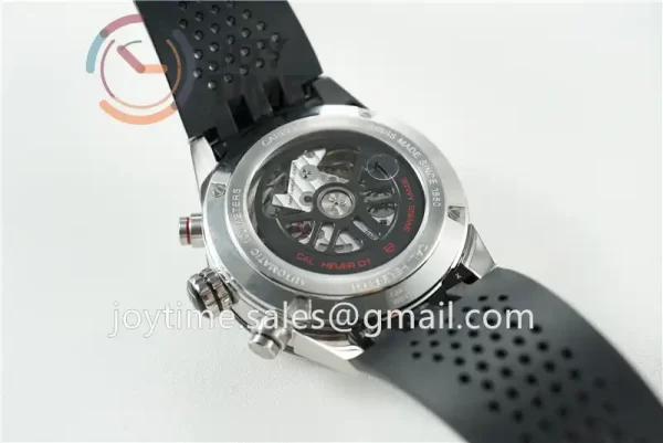 Tag Heuer Calibre Heuer 01 Chrono XF 1:1 Best Edition SS Case Ceramic Bezel Rubber Strap A1887