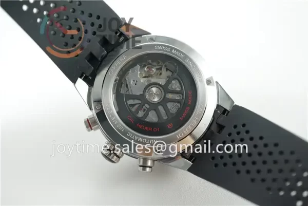 Tag Heuer Calibre Heuer 01 Chrono XF 1:1 Best Edition SS Case Ceramic Bezel Rubber Strap A1887