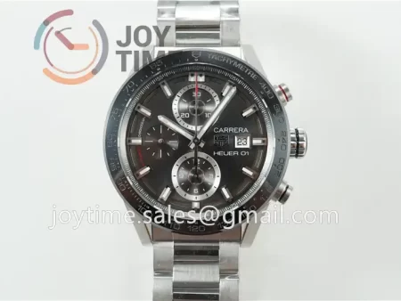 Tag Heuer Calibre Heuer 01 Chrono XF 1:1 Best Edition SS Case Ceramic Bezel SS Strap A1887