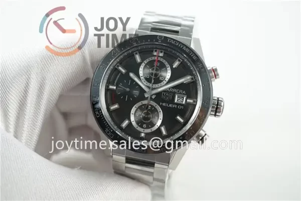 Tag Heuer Calibre Heuer 01 Chrono XF 1:1 Best Edition SS Case Ceramic Bezel SS Strap A1887