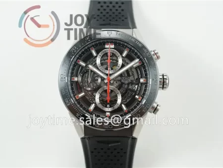 Tag Heuer Calibre Heuer 01 Chrono XF 1:1 Best Edition SS Case Ceramic Bezel Rubber Strap A1887