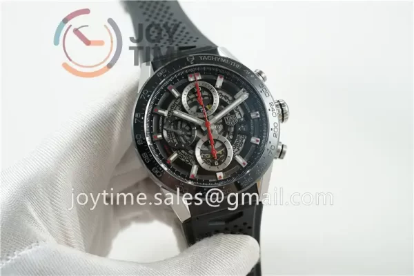 Tag Heuer Calibre Heuer 01 Chrono XF 1:1 Best Edition SS Case Ceramic Bezel Rubber Strap A1887