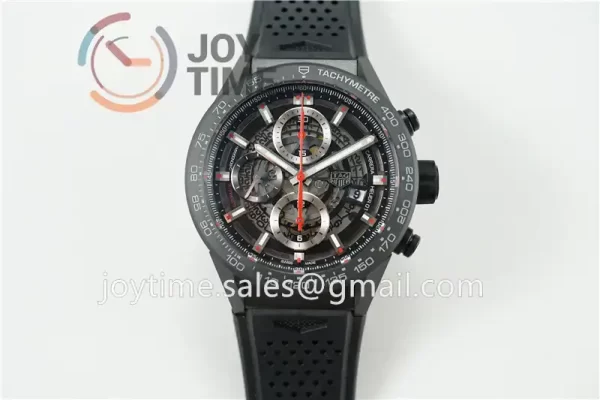 Tag Heuer Calibre Heuer 01 Chrono XF 1:1 Best Edition All Ceramic  Rubber Strap A1887