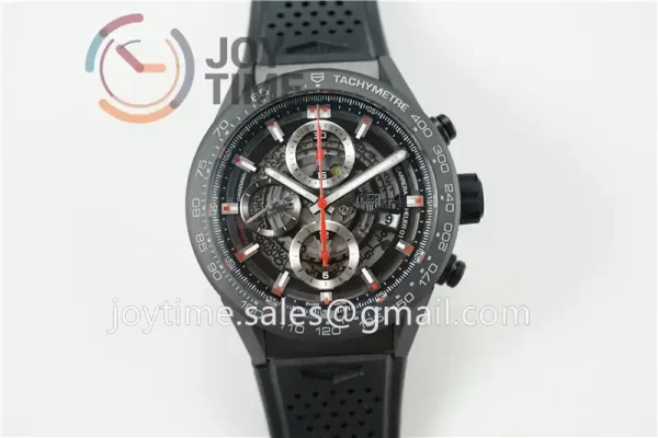 Tag Heuer Calibre Heuer 01 Chrono XF 1:1 Best Edition All Ceramic  Rubber Strap A1887