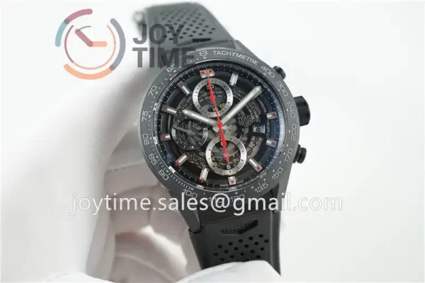 Tag Heuer Calibre Heuer 01 Chrono XF 1:1 Best Edition All Ceramic  Rubber Strap A1887