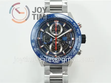 Tag Heuer Calibre Heuer 01 Chrono XF 1:1 Best Edition SS Case Ceramic Bezel SS Strap A1887