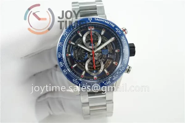 Tag Heuer Calibre Heuer 01 Chrono XF 1:1 Best Edition SS Case Ceramic Bezel SS Strap A1887