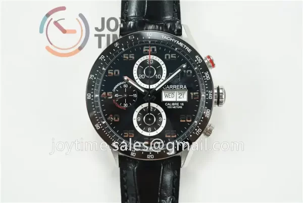 Tag Heuer Calibre Heuer 01 Chrono XF 1:1 Best Edition SS Case Ceramic Bezel Leather Strap A1887