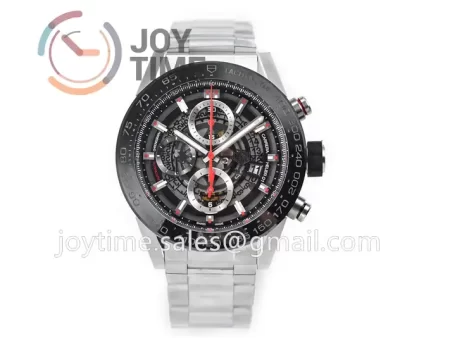 Tag Heuer Calibre Heuer 01 Chrono XF 1:1 Best Edition SS Case Ceramic Bezel SS Strap A1887