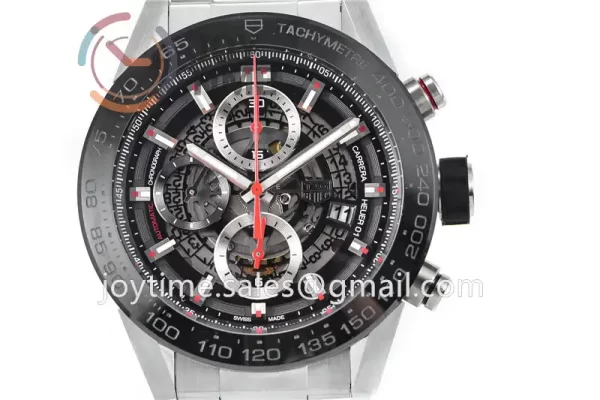 Tag Heuer Calibre Heuer 01 Chrono XF 1:1 Best Edition SS Case Ceramic Bezel SS Strap A1887