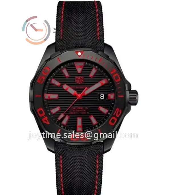 Tag Heuer Aquaracer Calibre5  1:1 Best Edition 43mm SS/PVD Case Nylon Strap SW200 Full Set