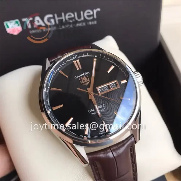 Tag Heuer Calibre5 1:1 Best Edition 41mm SS Case Leather Strap SW200 Full Set