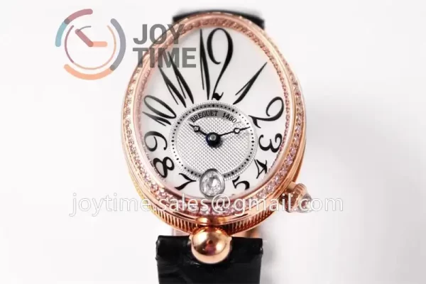 Breguet Reine de Naples ZF 1:1 Best Edition RG Diamonds Bezel Leather Strap A537