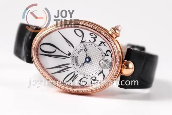 Breguet Reine de Naples ZF 1:1 Best Edition RG Diamonds Bezel Leather Strap A537