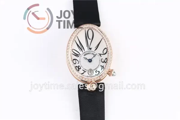 Breguet Reine de Naples ZF 1:1 Best Edition RG Diamonds Bezel Black Fabric Strap A537