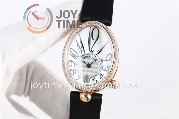 Breguet Reine de Naples ZF 1:1 Best Edition RG Diamonds Bezel Black Fabric Strap A537