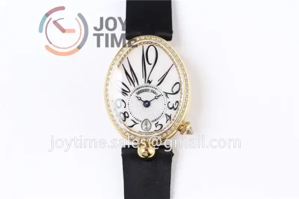 Breguet Reine de Naples ZF 1:1 Best Edition YG Diamonds Bezel Black Fabric Strap A537