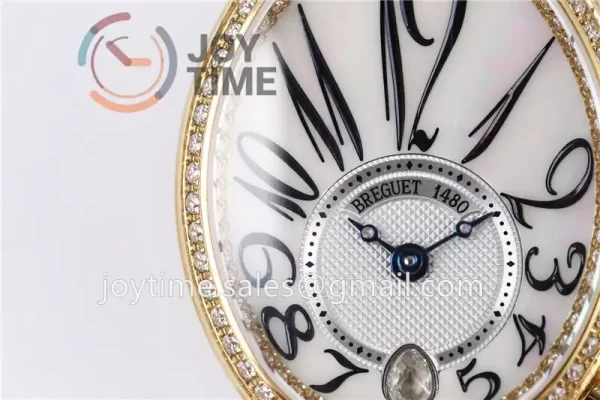 Breguet Reine de Naples ZF 1:1 Best Edition YG Diamonds Bezel Black Fabric Strap A537