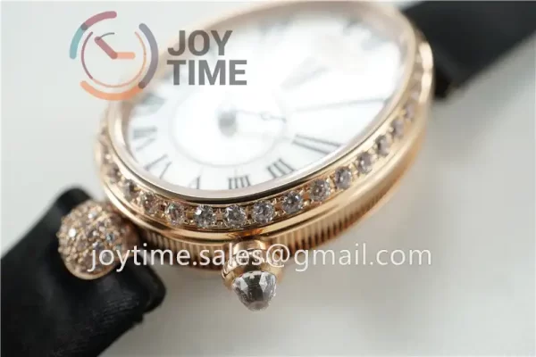 Breguet Reine de Naples ZF 1:1 Best Edition RG Diamonds Bezel Black Fabric Strap A537