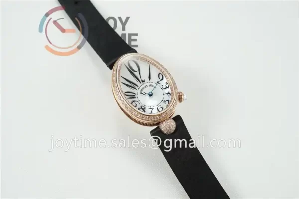 Breguet Reine de Naples ZF 1:1 Best Edition RG Diamonds Bezel Black Fabric Strap A537