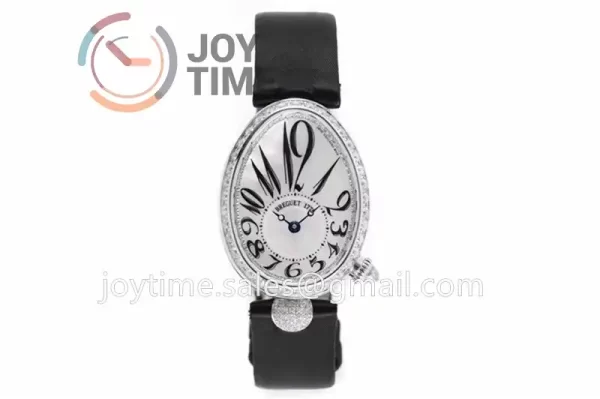 Breguet Reine de Naples ZF 1:1 Best Edition SS Diamonds Bezel Black Fabric Strap A537