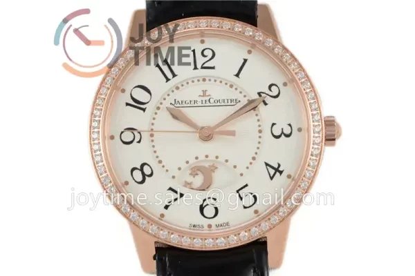 Jaeger-LeCoultre Rendez-Vous Night & Day ZF 1:1 Best Edition RG Diamonds Bezel  Leather Strap SA898