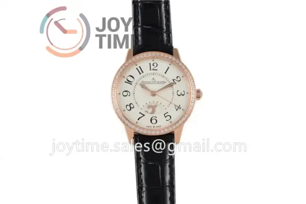 Jaeger-LeCoultre Rendez-Vous Night & Day ZF 1:1 Best Edition RG Diamonds Bezel  Leather Strap SA898