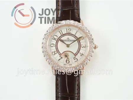 Jaeger-LeCoultre Rendez-Vous Night & Day ZF 1:1 Best Edition RG Diamonds Bezel  Leather Strap SA898