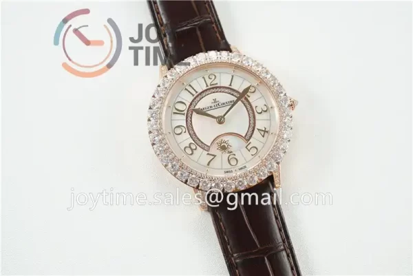 Jaeger-LeCoultre Rendez-Vous Night & Day ZF 1:1 Best Edition RG Diamonds Bezel  Leather Strap SA898